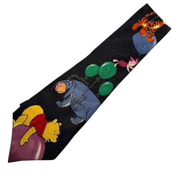VTG Disney Pooh Men's Tie Eeyore Piglet‎ Winnie the Pooh Birthday 58"L x 4" W - Picture 1 of 4